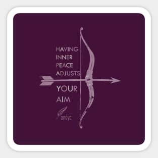 BOW AND ARROW PURPPLE Sticker